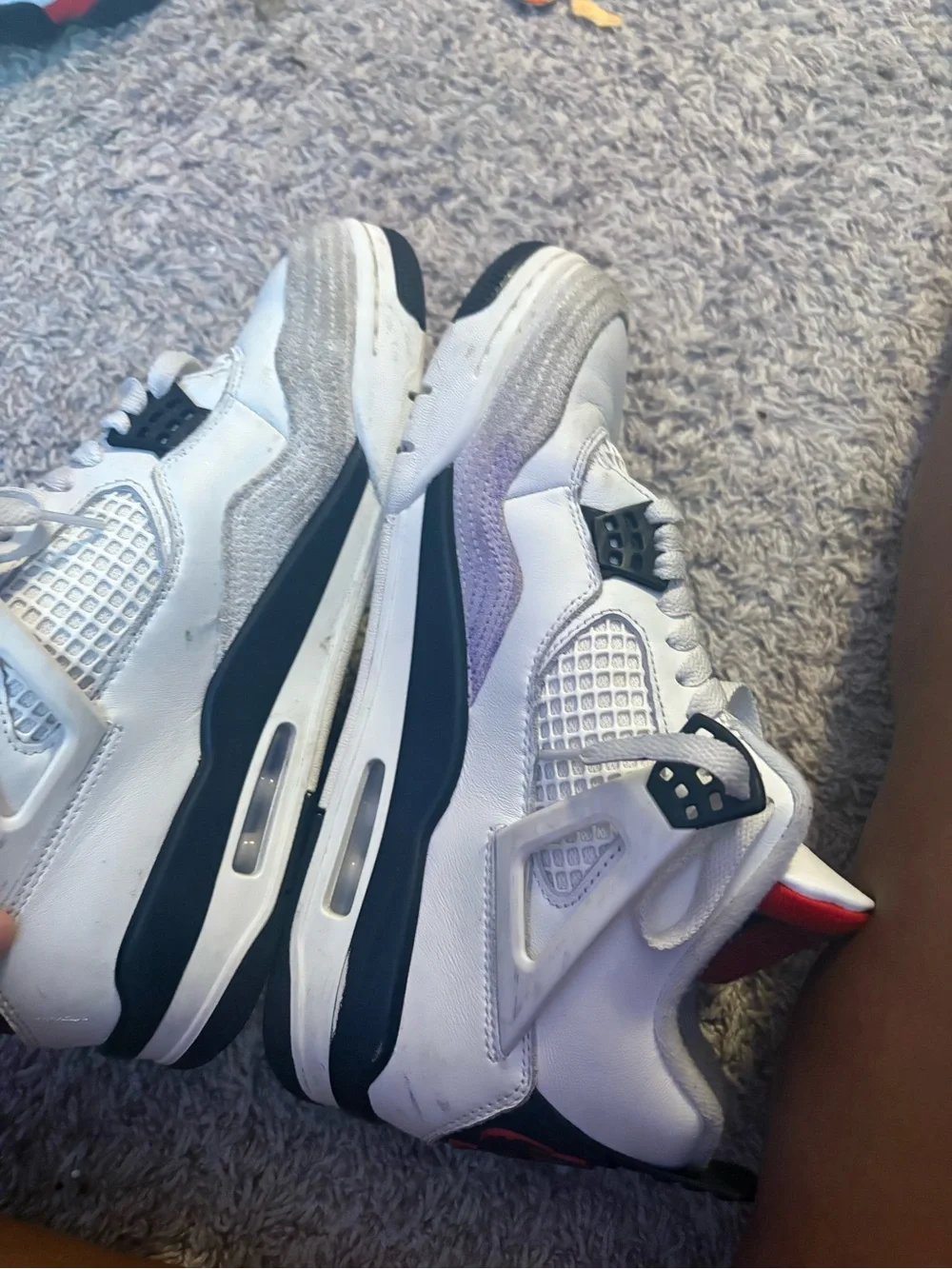 White and Black Men’s retro 4 Nikes pre-loved willing to negotiate ❤️